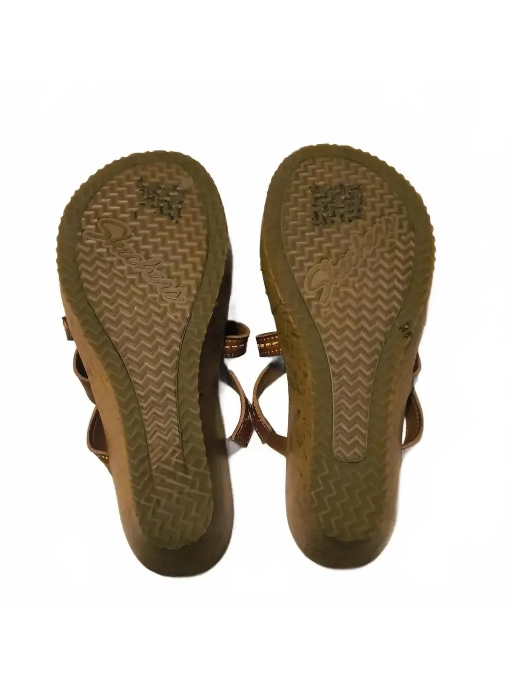 Skechers Brown Strappy Wedge Sandals Size 8